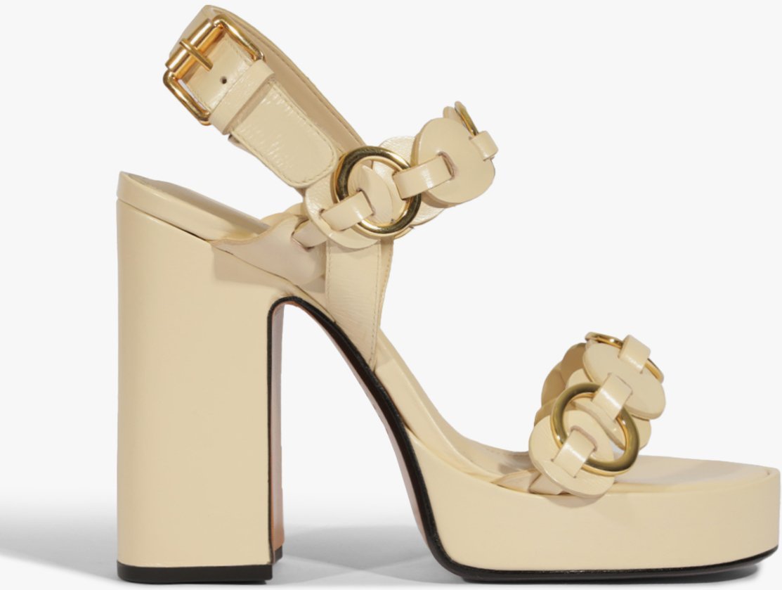 Imagem principal Sandália Plataforma Selina Couro Bege | Schutz Unissex Unissex