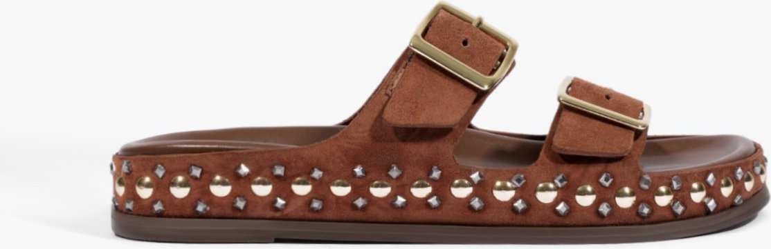 Sandália Papete Studs Camurça Schutz