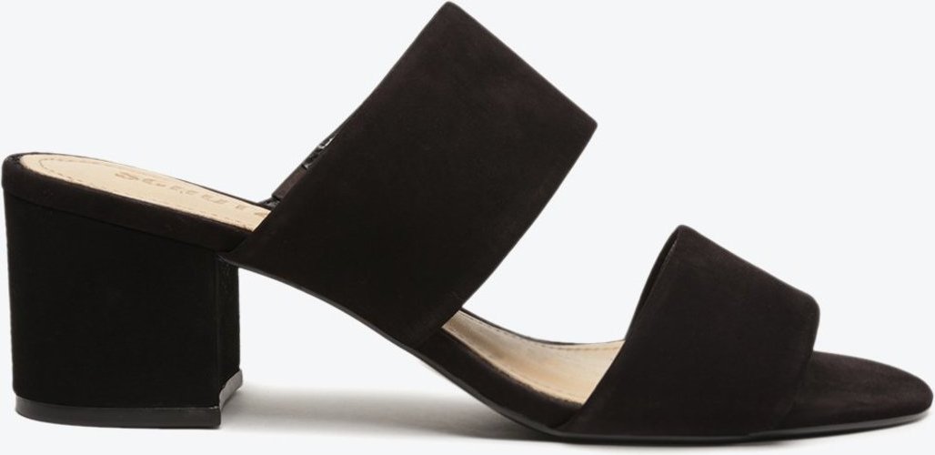 Imagem principal Tamanco Salto Bloco Camurça Preto Preto