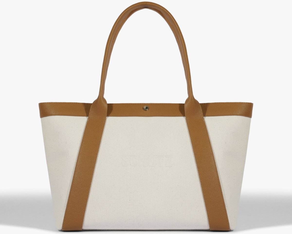 Imagem principal Bolsa Shopping Lona Couro Preta | Schutz