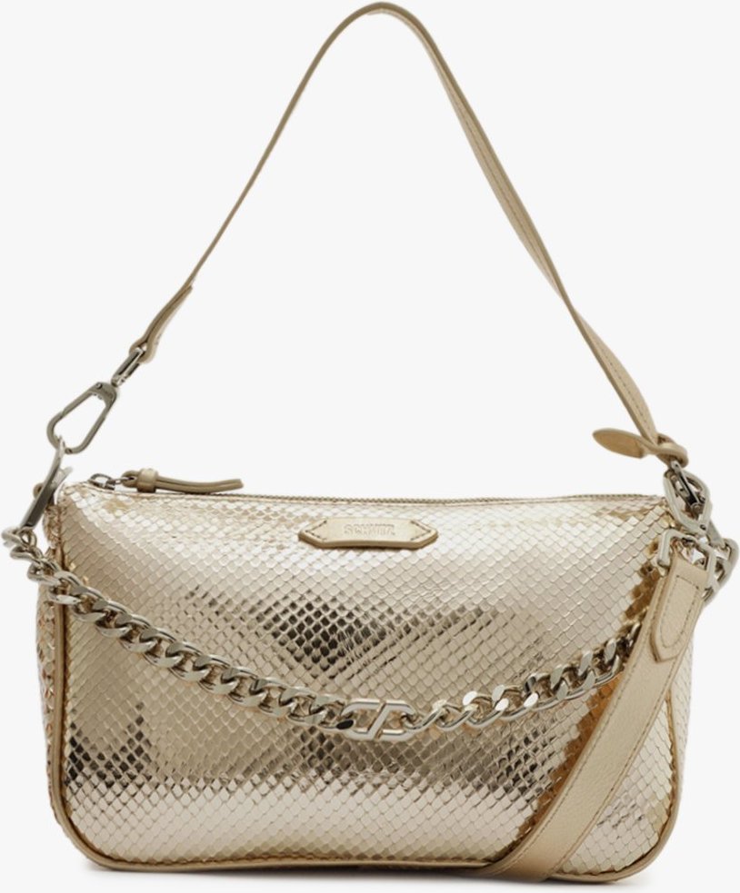 Imagem principal Bolsa Tiracolo Grande Emmy Couro Snake Dourada Schutz Dourado Schutz Dourado