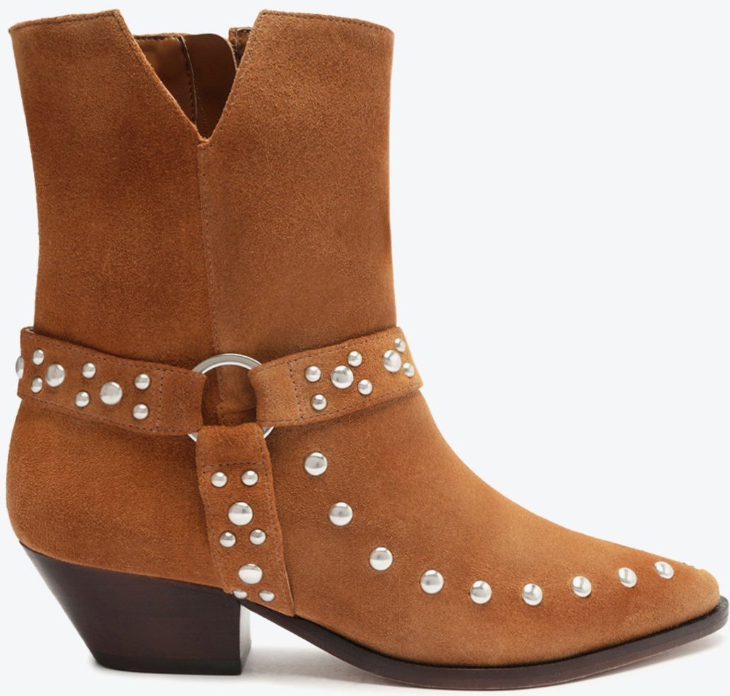 Imagem principal Bota Western Salto Bloco Baixo Camurça Schutz Marrom Schutz Marrom