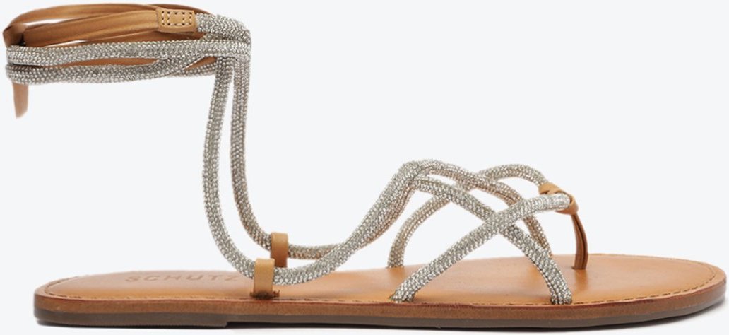 Imagem principal Sandália Rasteira Brilho Amarração Bege Unissex Unissex