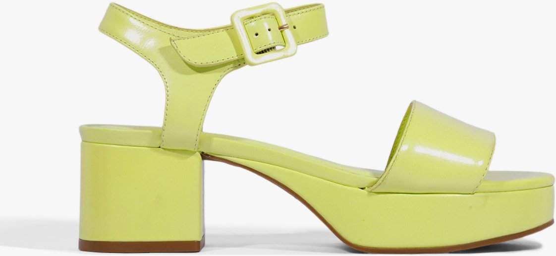 Imagem principal Sandalia Salto Bloco Steffi Camurça Limão | Schutz Schutz BR Verde Schutz BR Verde