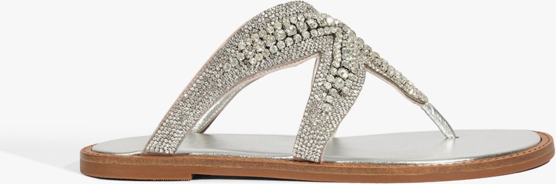 Imagem principal Sandália Rasteira Estrela Couro Brilho Schutz Prata Prata