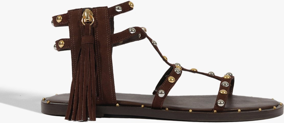 Imagem principal Sandália Rasteira Kanya Flat Couro Schutz Schutz BR Marrom Schutz BR Marrom