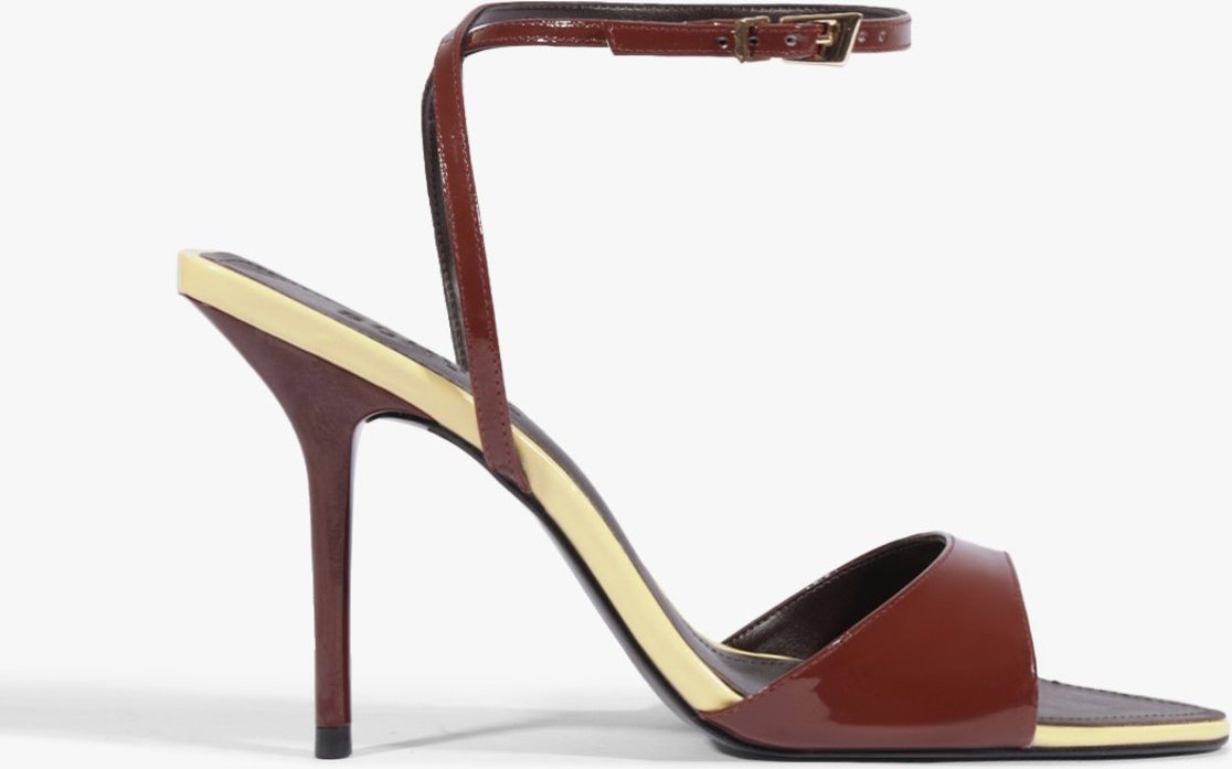 Imagem principal Sandália Salto Elodie Buckle Verniz Couro Vinho | Schutz Schutz BR Vermelho Schutz BR Vermelho