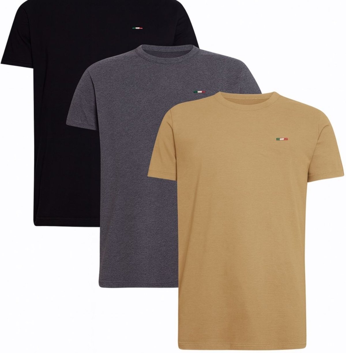 Imagem principal Kit 3 Peças Camisetas Básicas Masculina em Algodão Premium no Estilo Tommy Bordado Itália FMF azul marinho FMF azul marinho