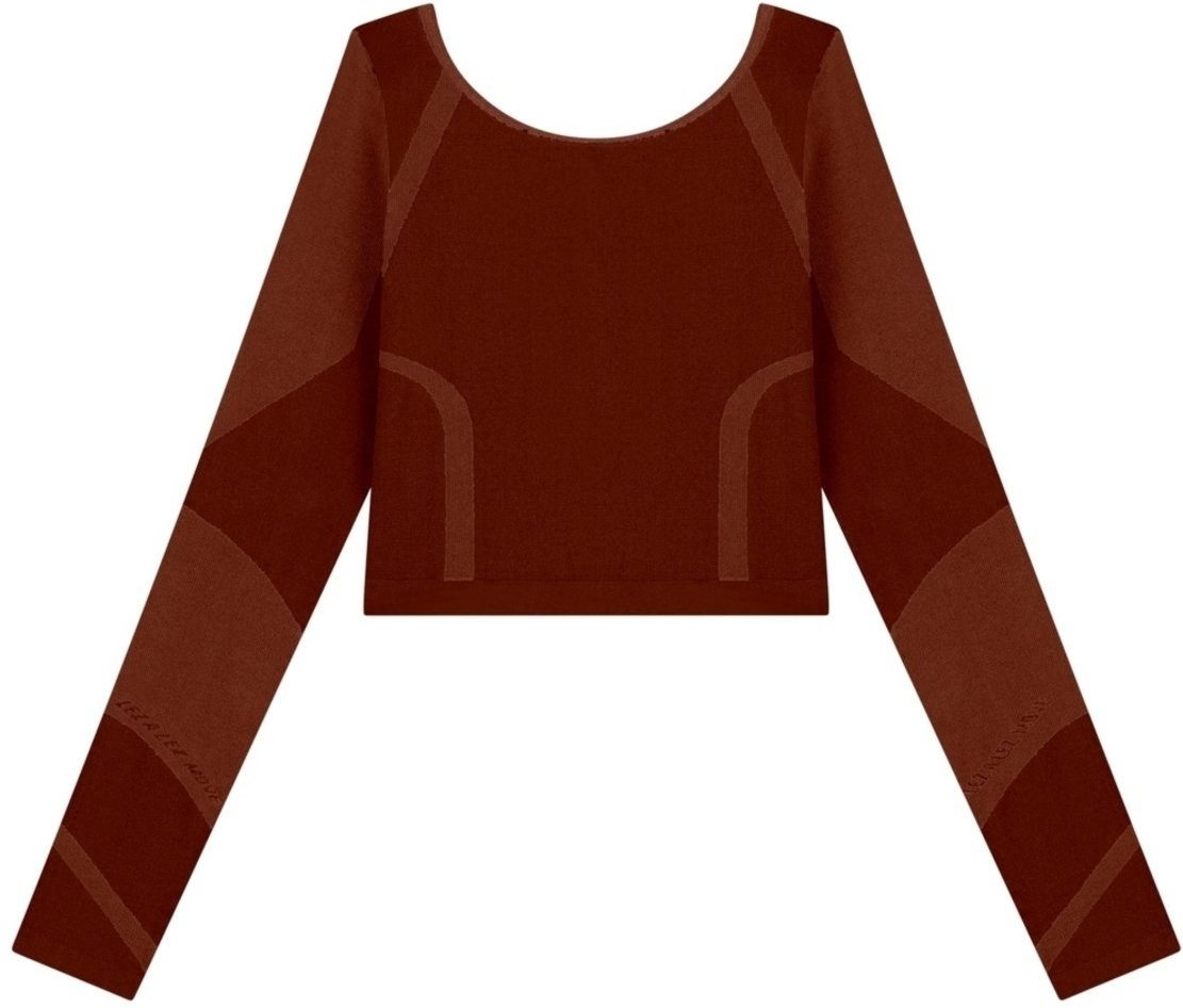 Blusa Cropped De Mangas Longas Em Malha Seamless Move