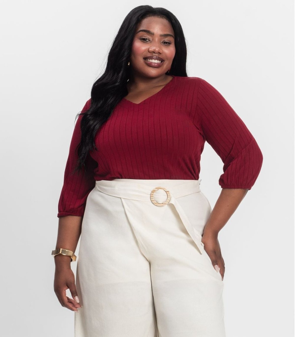 Imagem principal Blusa Canelada Plus Infinita Cor amarelo INFINITA COR amarelo