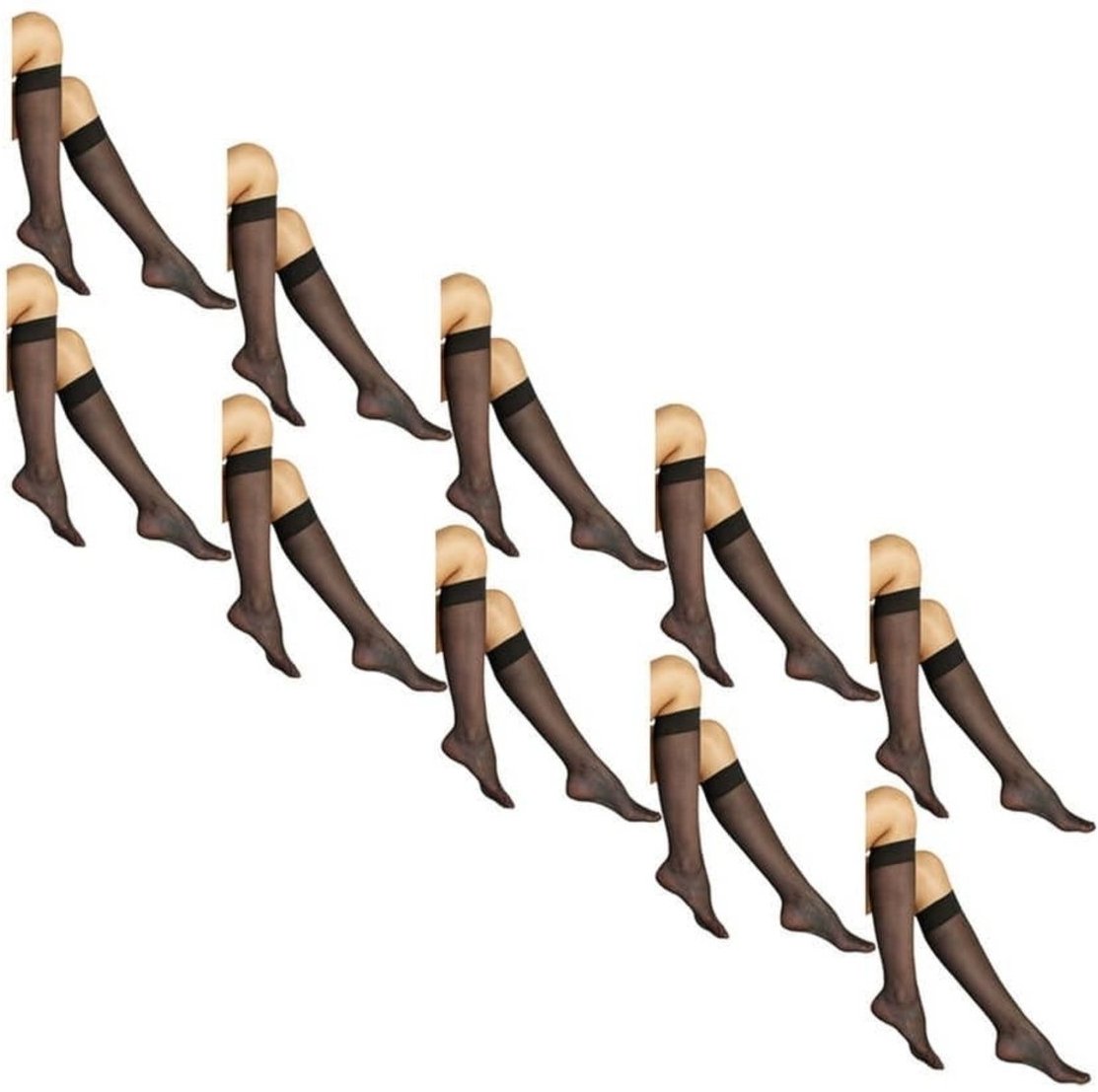 Kit 10 Pares de Meias 3/4 Fio 15 com Elastano Loba