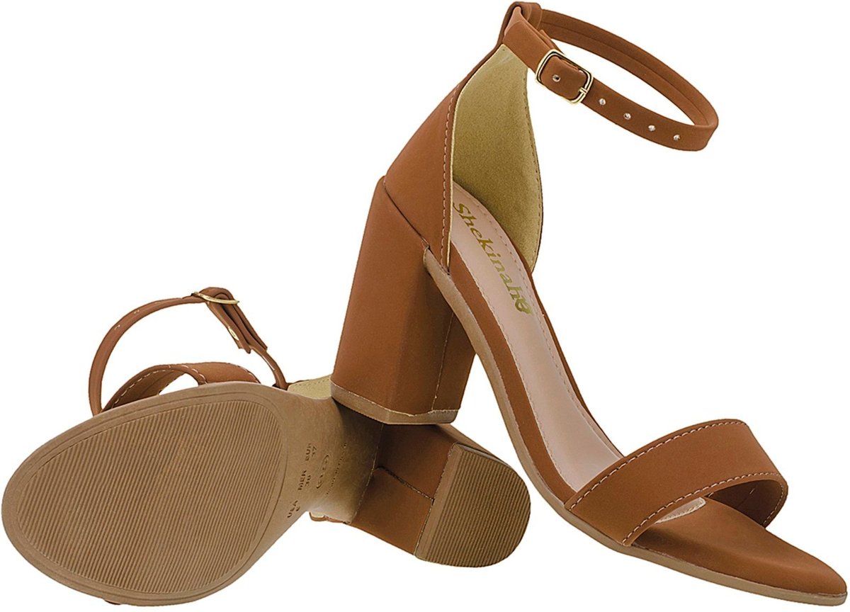 Sandália Feminina Salto Alto Grosso Shekinah Festa Saltinho Bloco