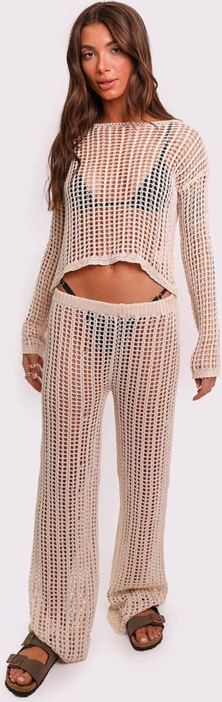 calça tricô off white búzios Mundo Lolita