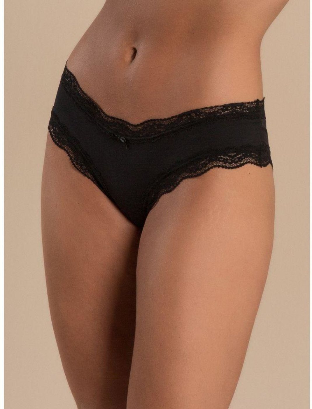 Imagem principal Calcinha Boyshort Microfibra Renda Pop Colors Loungerie preto Loungerie preto