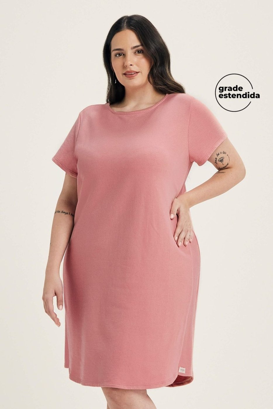 Vestido Feminino Moletom Canelado Comfy Marialícia