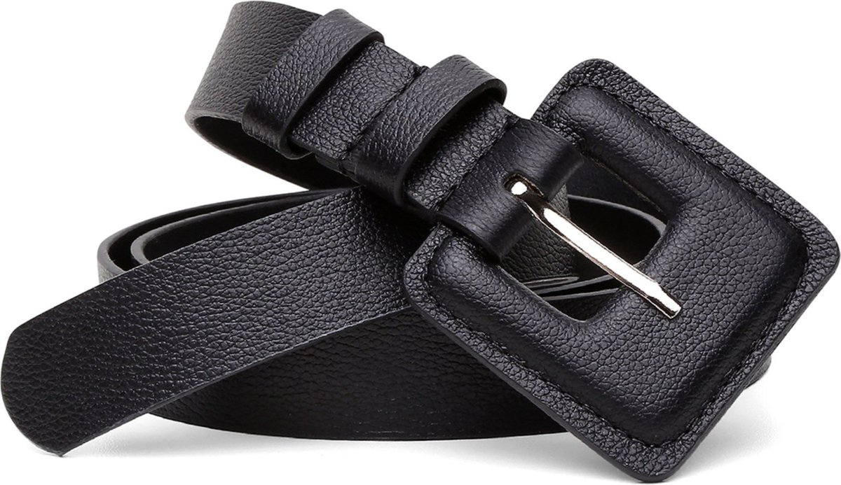 Cinto Feminino Paola Vittal Couro Fivela Quadrada