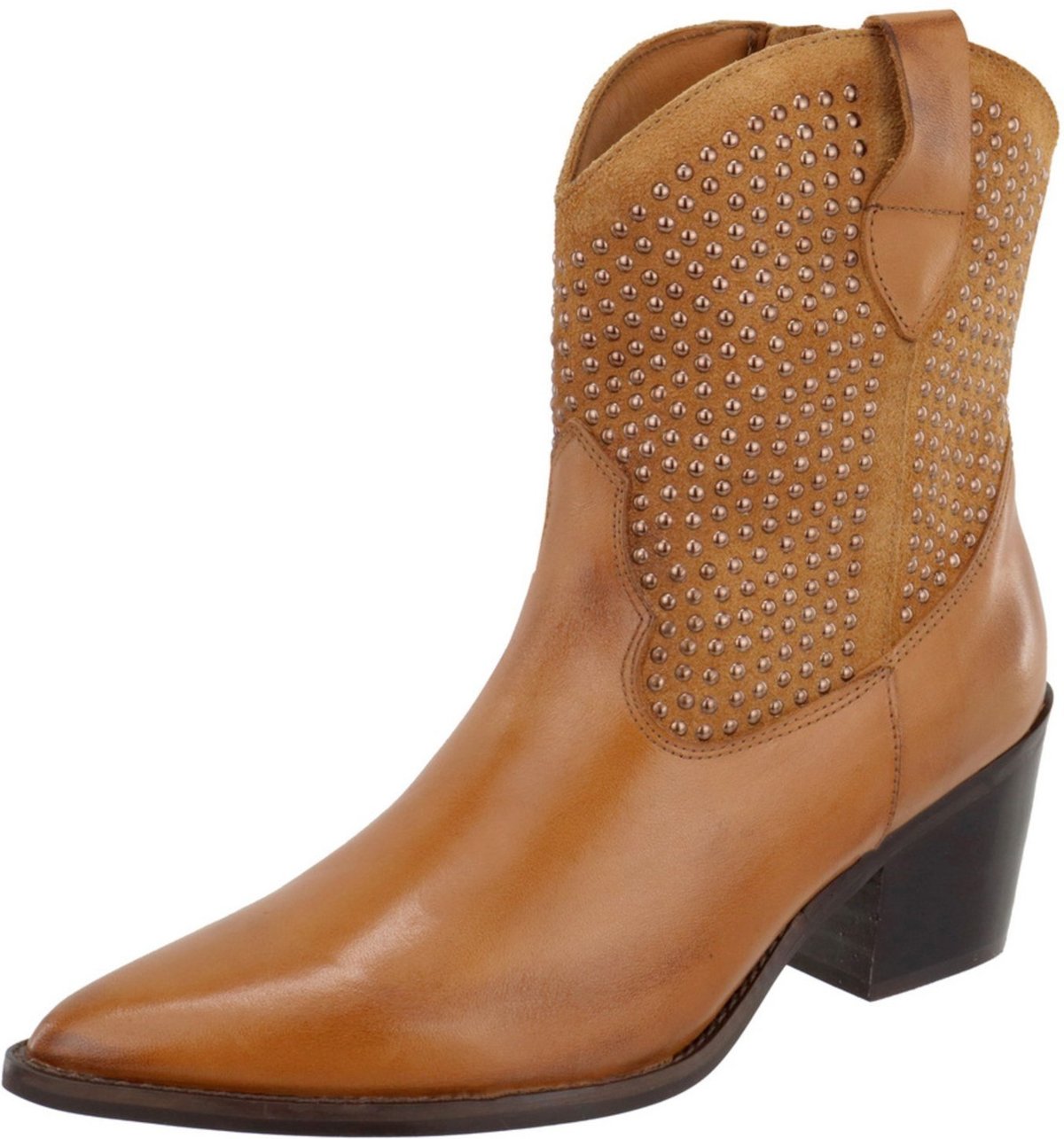 Imagem principal Bota Texana Country Cano Curto Western Brilho em Couro Maria Paula Camel caramelo caramelo