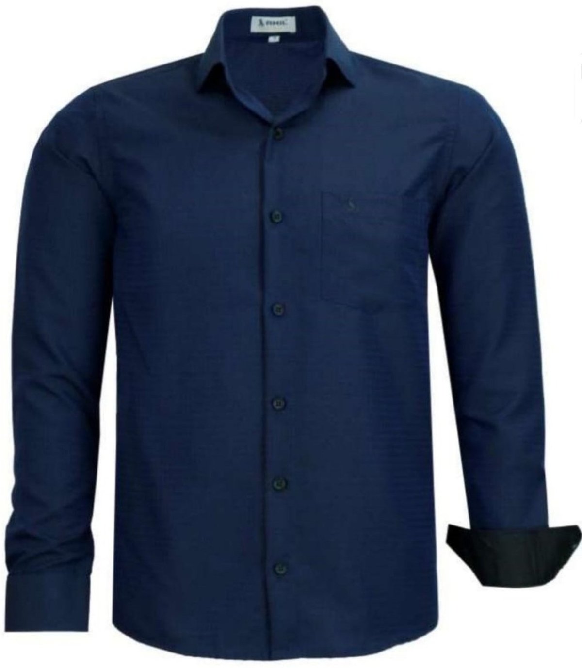 Camisa Social Amil Comfort Gets Macia Poliéster Fácil de Passar Manga Longa Marinho