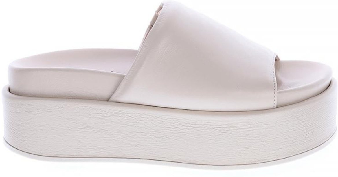 Luma - Flat Tamanco Couro Legítimo Off White Off-white
