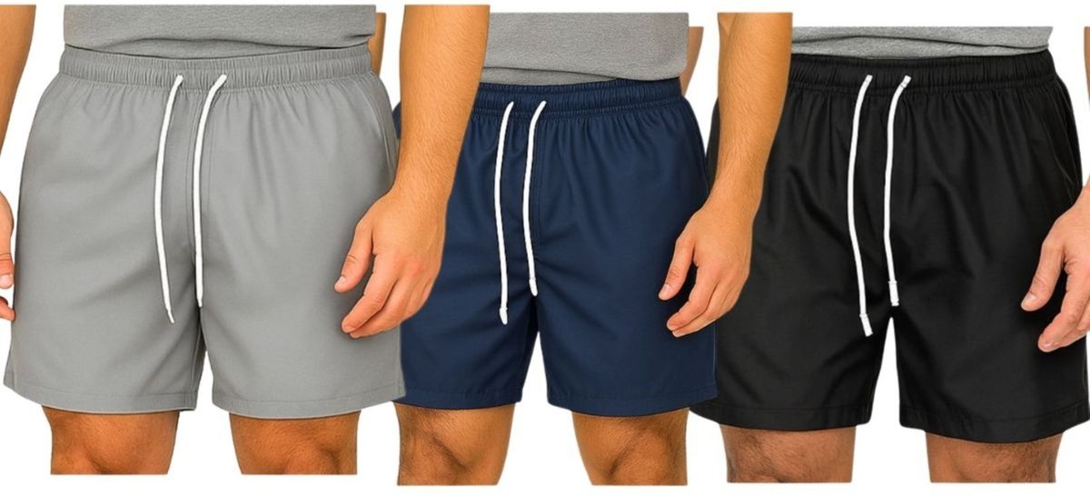 Imagem principal Kit 3 Bermudas Tactel Masculina FMF Esportiva Academia Praia Casual cinza FMF cinza