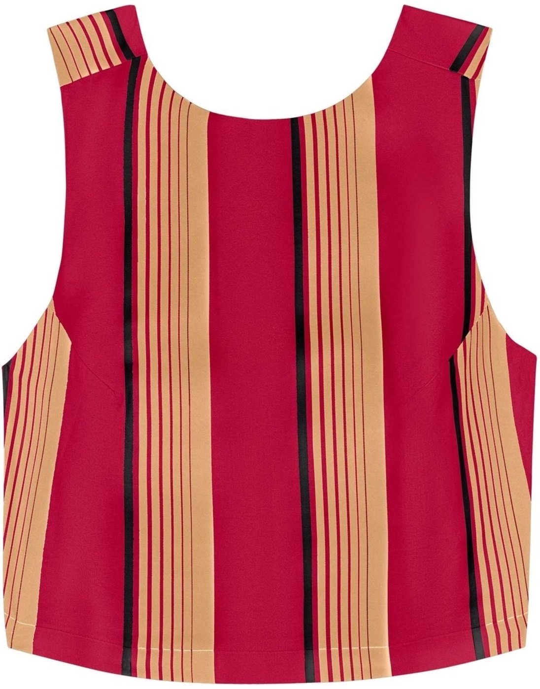 Blusa Curta Estampada Em Algodão Com Decote Posterior