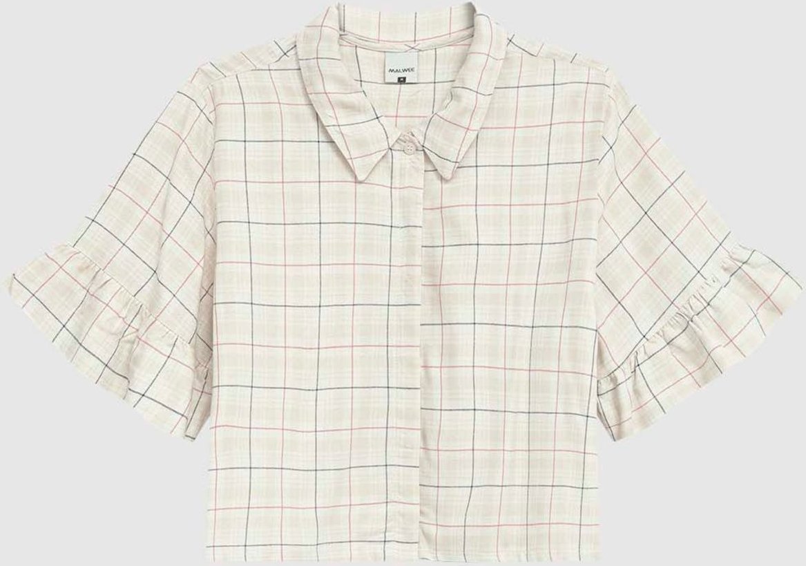 Imagem principal Camisa Cropped Feminina Manga Com Babado Em Viscose Malwee marrom Malwee marrom