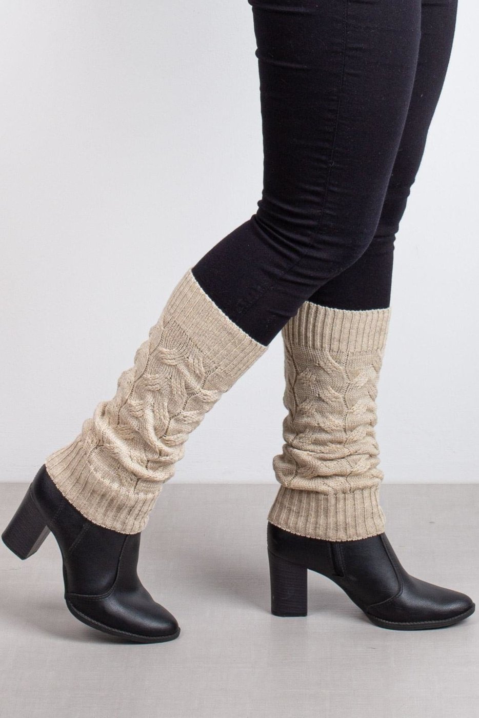 Polaina Enluaze Feminina De Malha Tricô Para Inverno - Cru