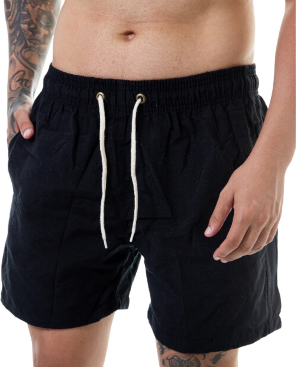 Imagem principal Short Linho Masculino Mauricinho Bermuda Curta Moda Casual Confortavel Rute Paula preto Rute Paula preto