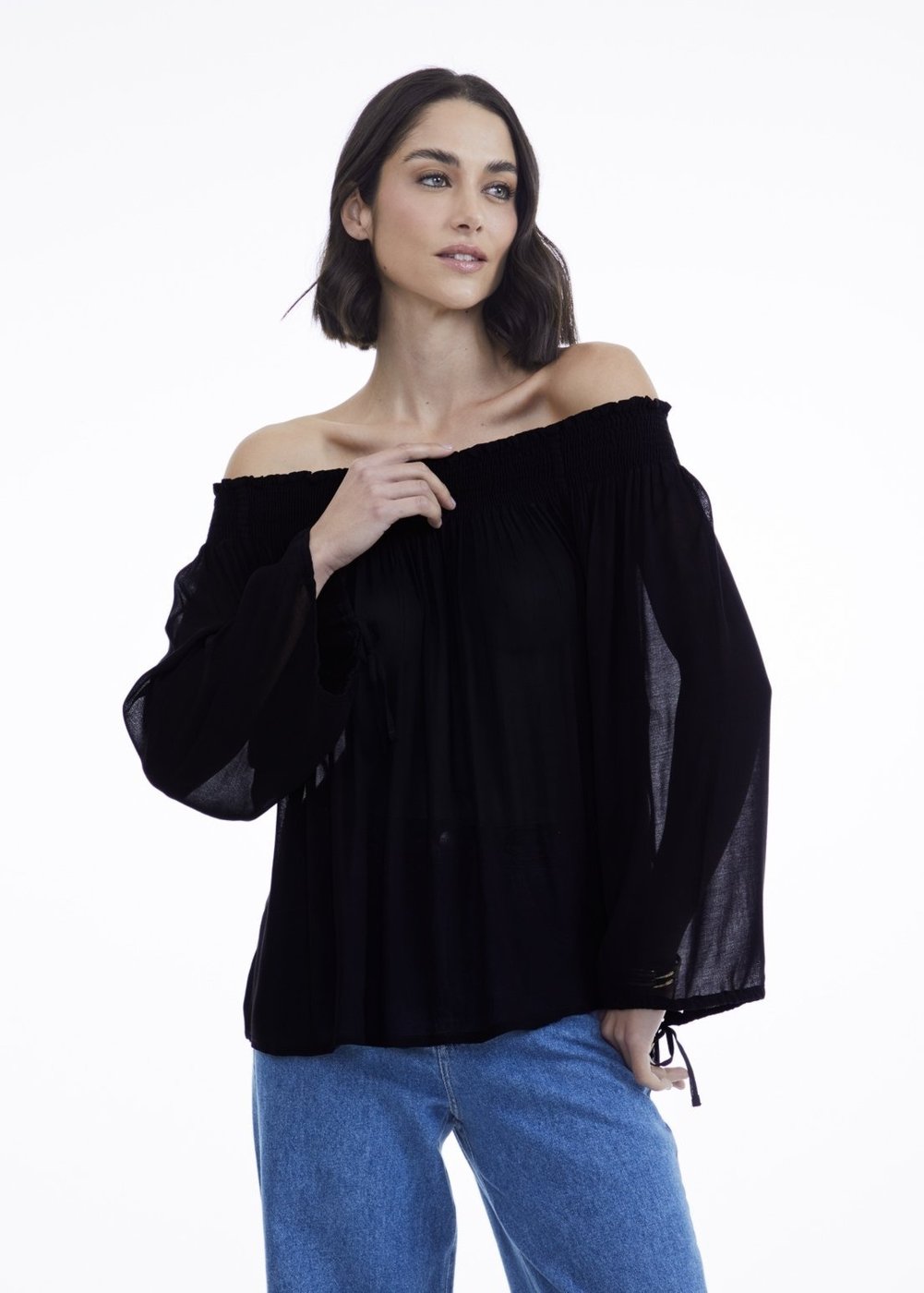 Blusa Viscose Traymon Ombro A Ombro
