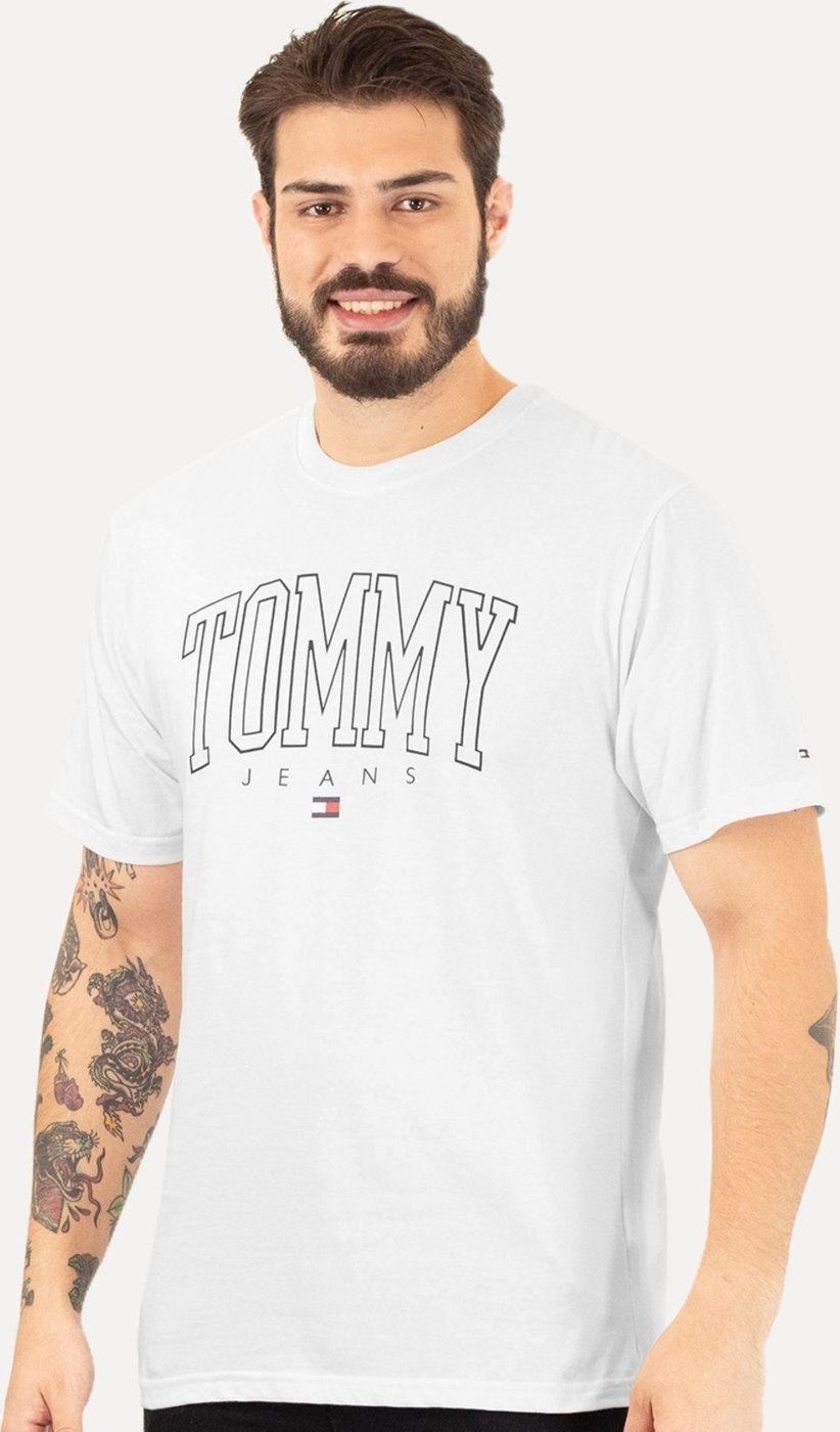 Camiseta Tommy Jeans Masculina College Graphic Branca