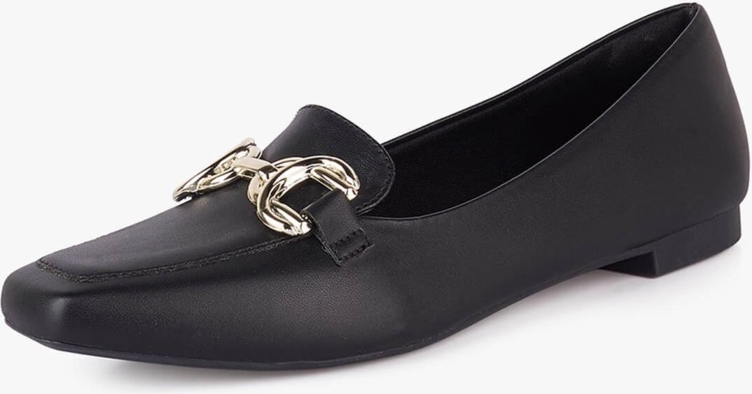 Mocassim Feminino Takata Sapato Bico Quadrado Bridão Abs Metal