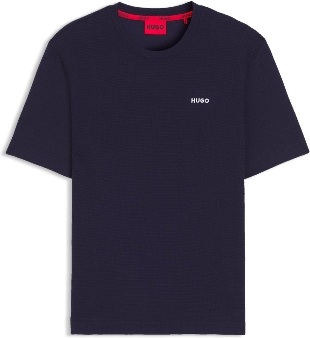 Imagem principal Camiseta De Pijama Com Estrutura Em Waffle Com Logo Bordado HUGO azul HUGO azul