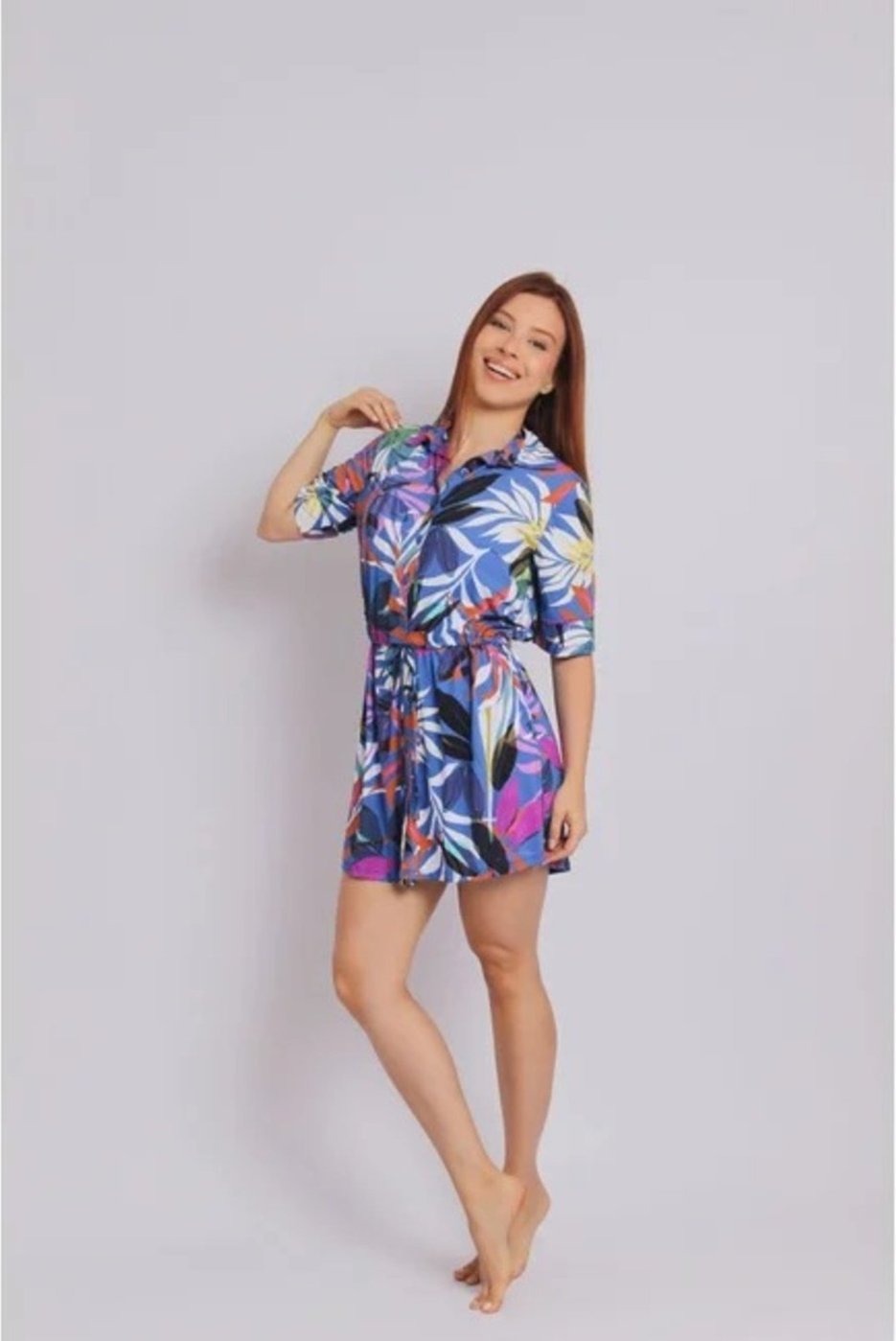 4003 - Saída De Praia Curta Camisão De Malha Fria Ceu Santo Amaro - Duna Casual