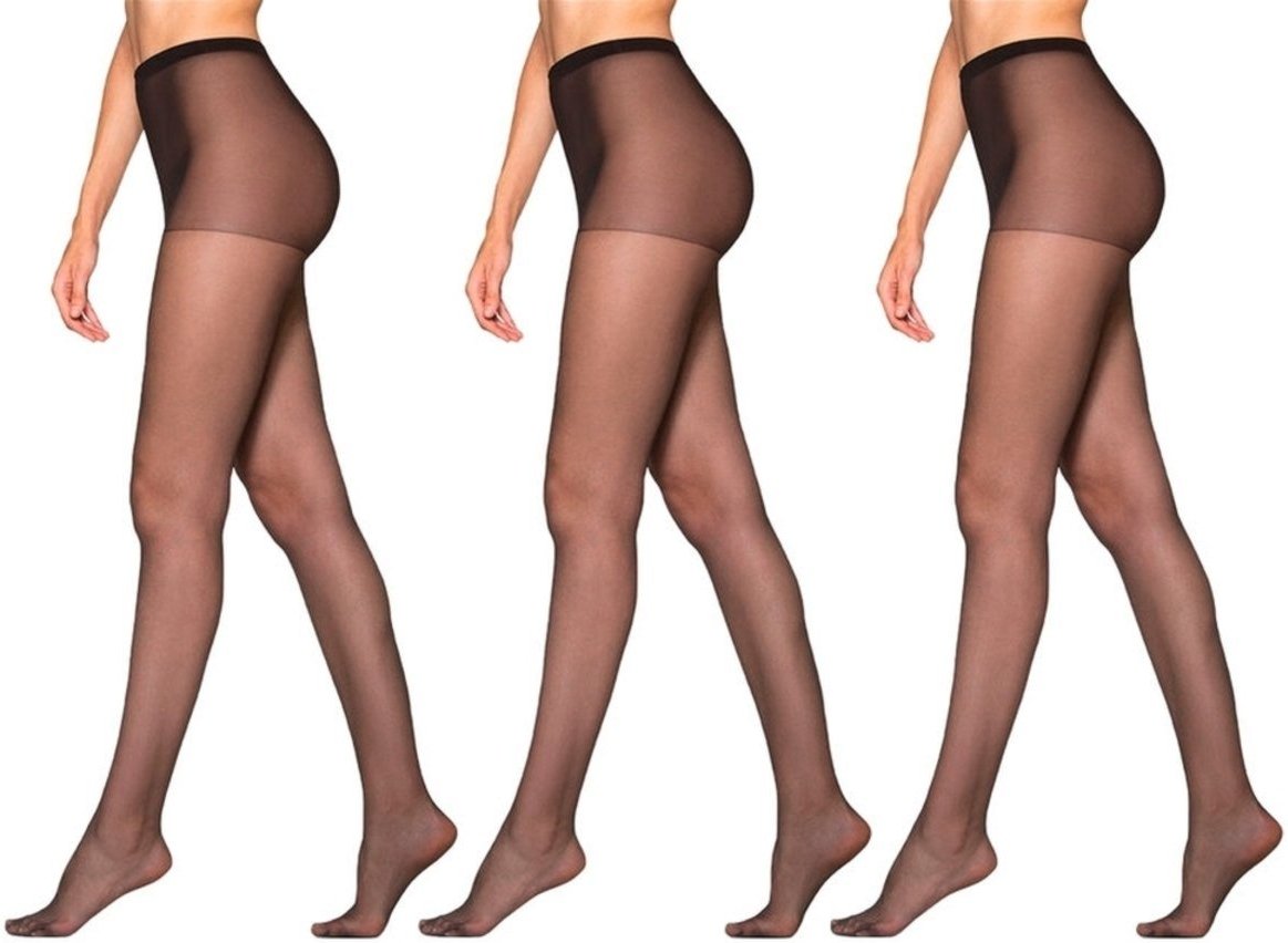 Kit com 3 Meias Calças Fio 20 Opaca Loba