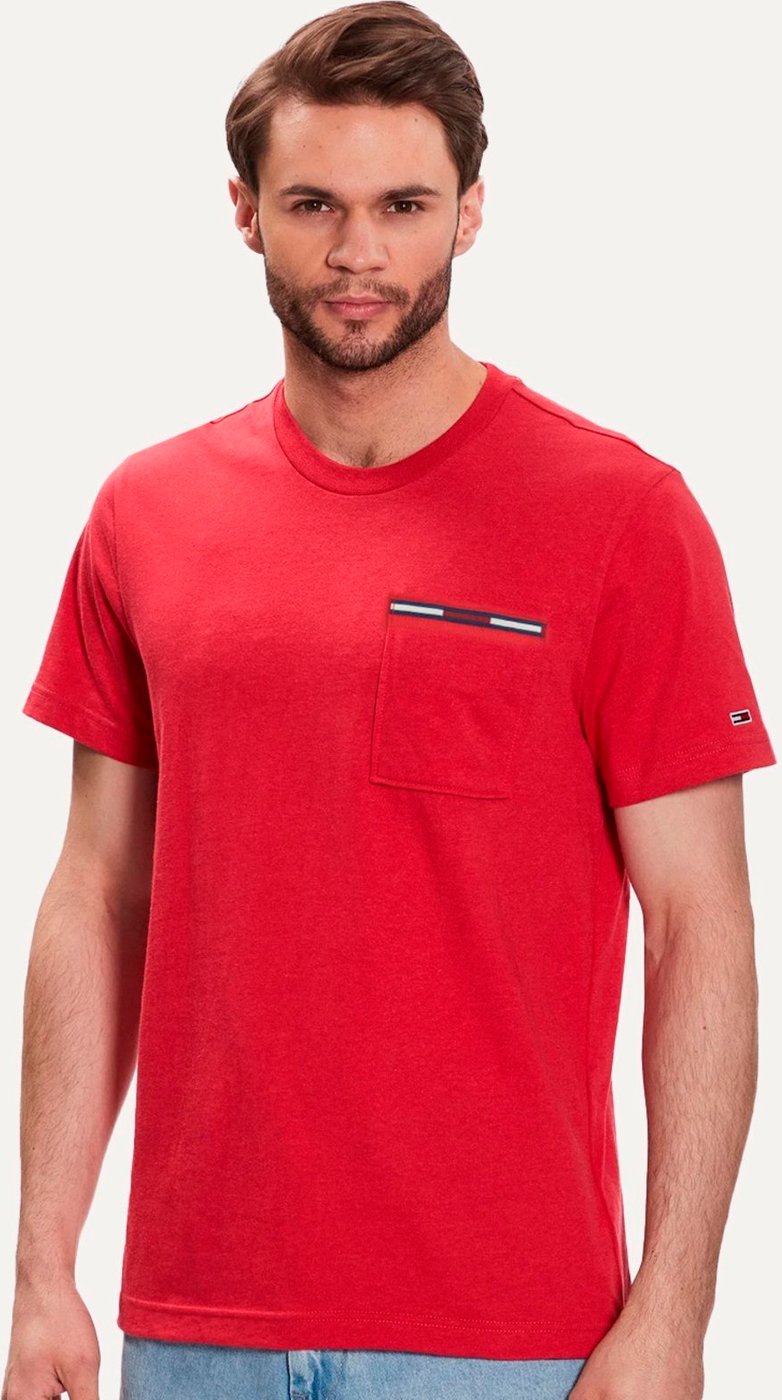 Imagem principal Camiseta Tommy Jeans Masculina Essential Flag Pocket Vermelha vermelho Tommy Jeans vermelho