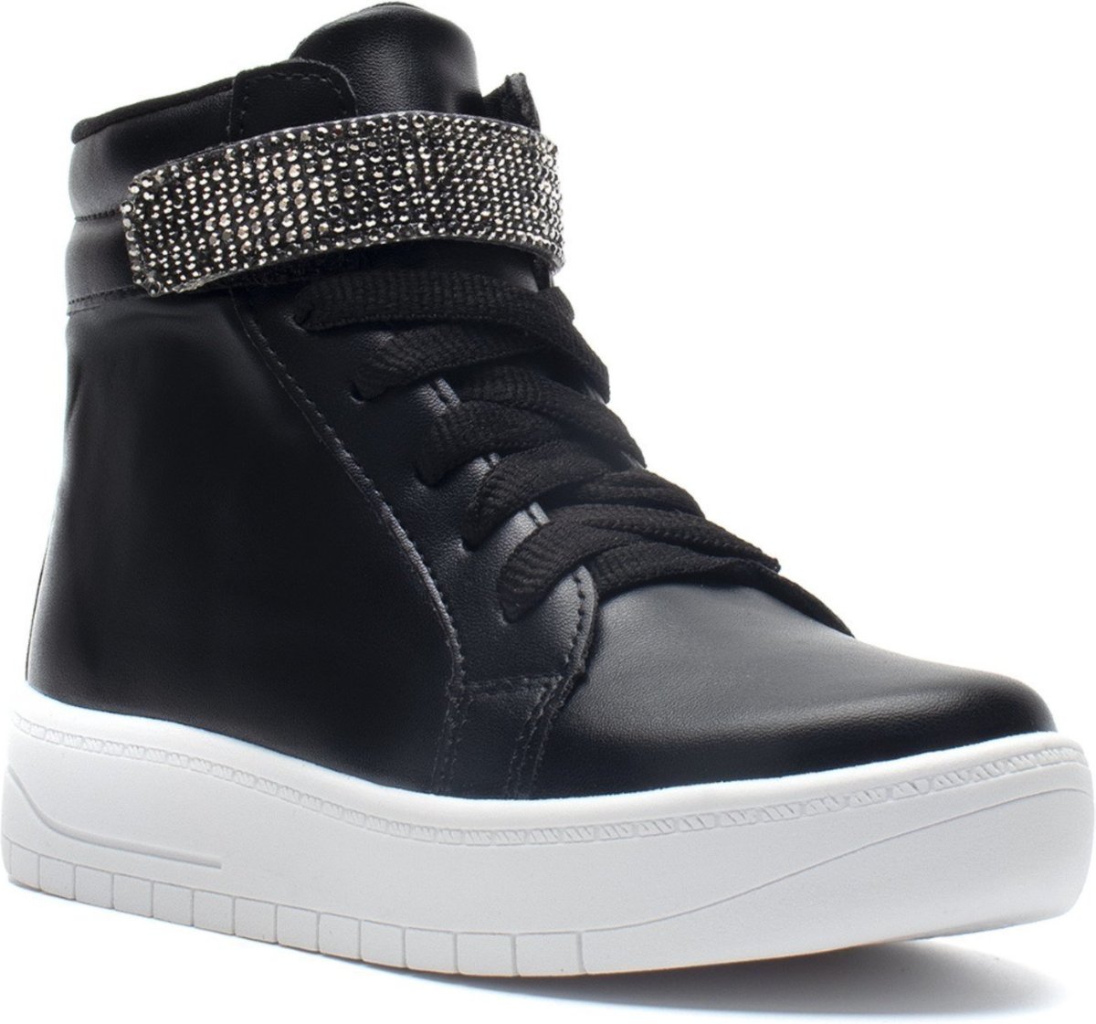 Imagem principal Infantil - Tênis Feminino Casual Cano Alto Com Strass Da Moda Menina Fashion preto Menina Fashion preto