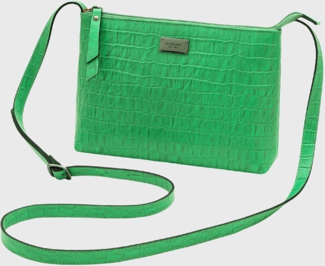 Bolsa Transversal Couro Mariart 2190MRT Pop Croco Green