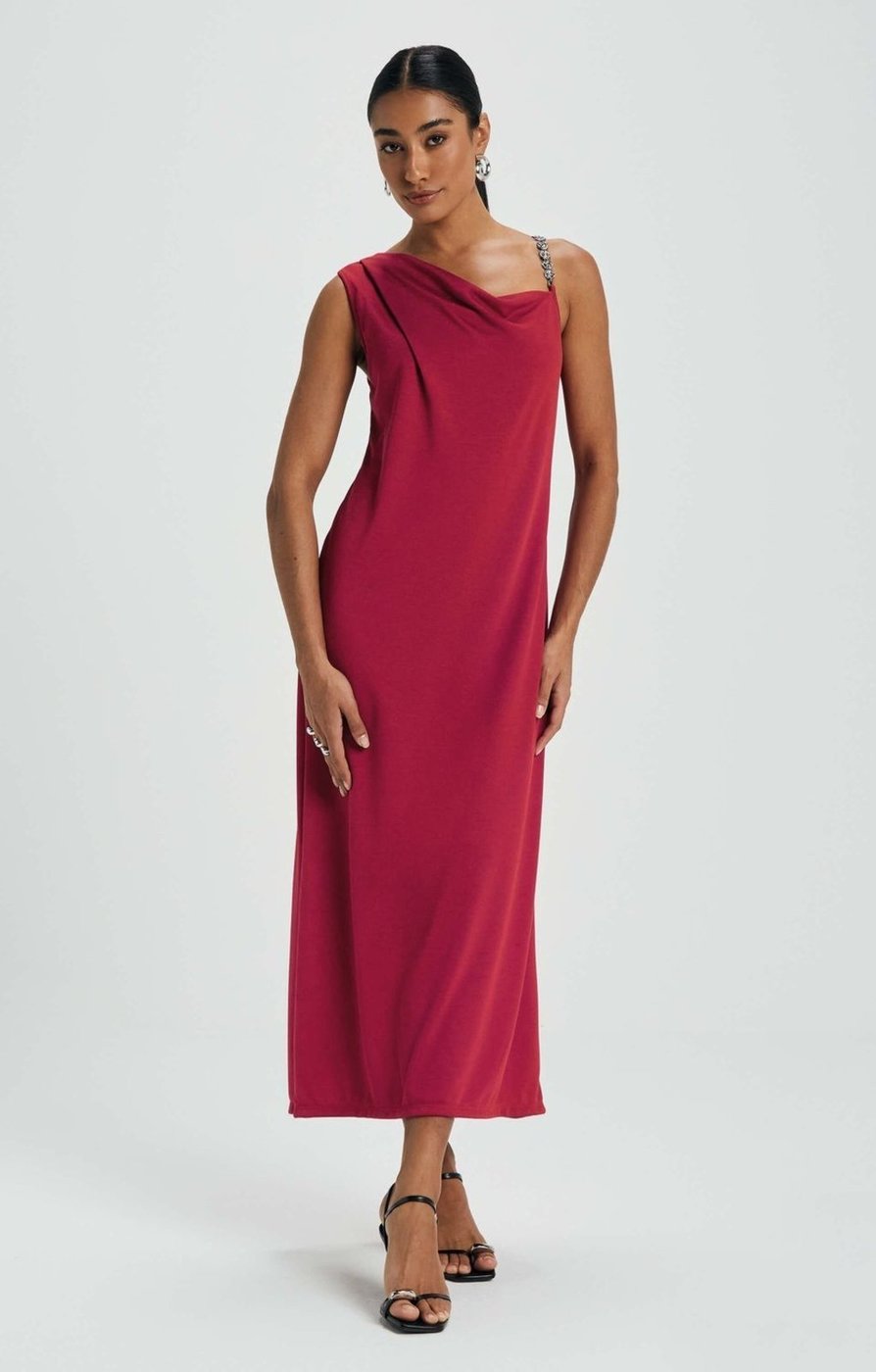 Vestido Feminino Degagê Alça Com Detalhe Marialícia