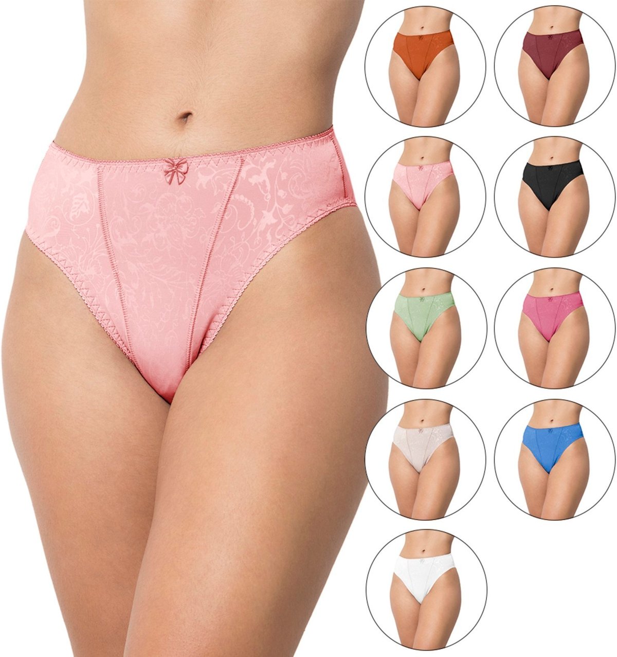 Imagem principal Kit 10 Calcinhas Gabi Lingerie Tanga Confortável Lisa Cintura Média multicolorido Gabi Lingerie multicolorido