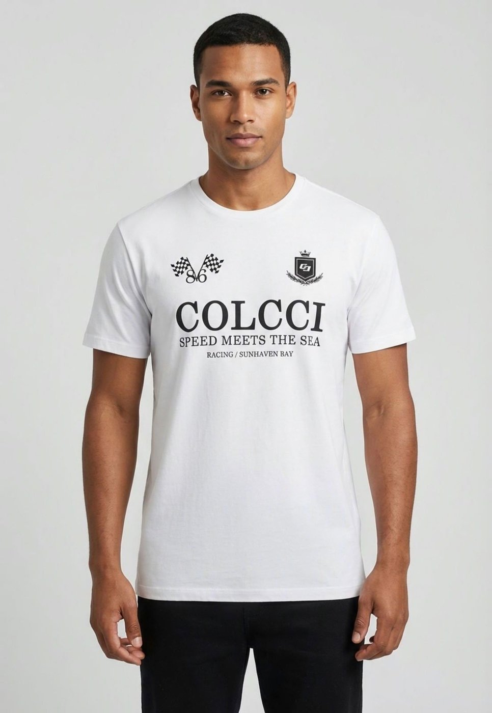 Imagem principal Camiseta Masculina Colcci Estampa Racing Branca branco Colcci branco