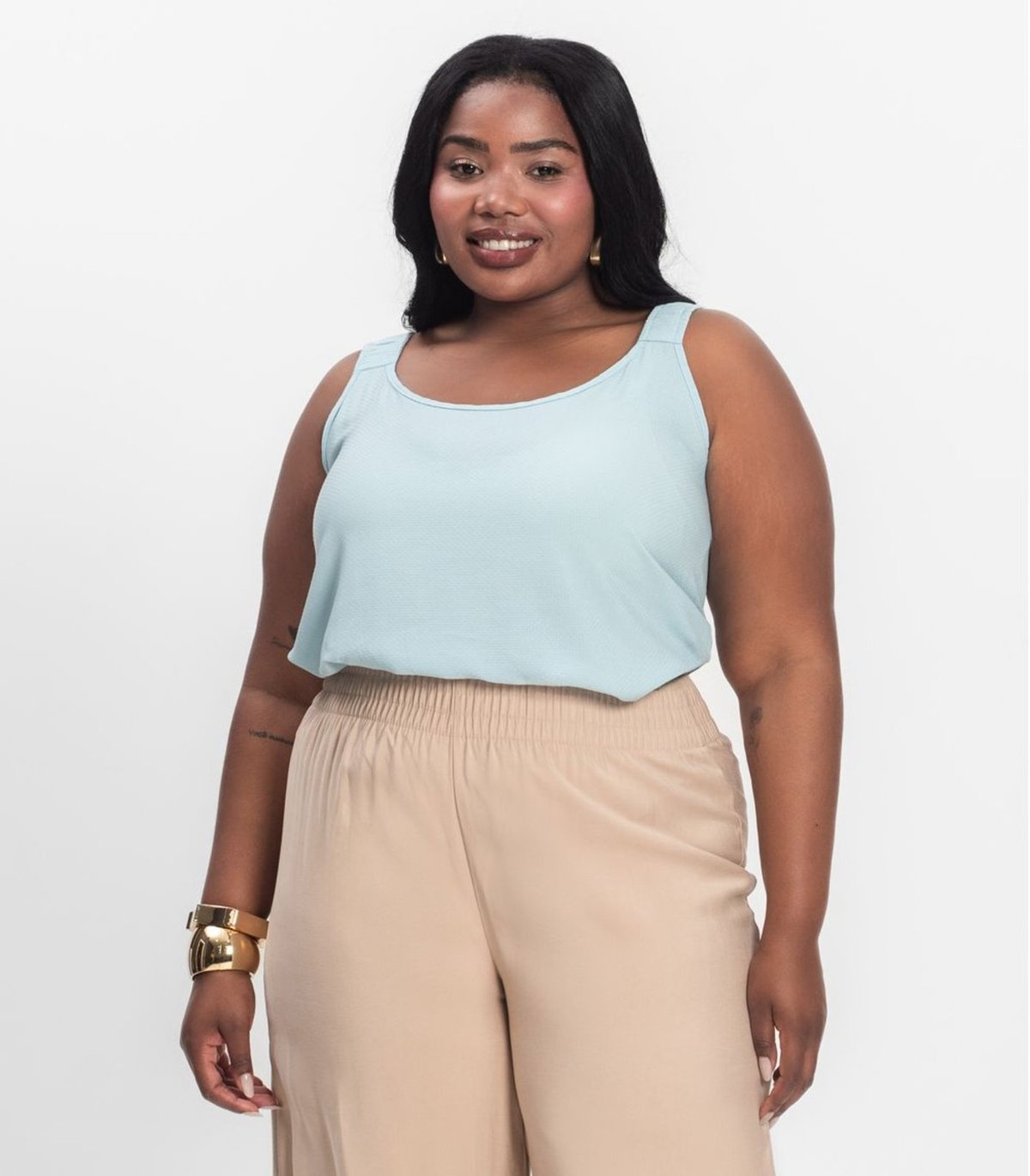 Imagem principal Regata Feminina Plus Size Infinita Cor azul INFINITA COR azul