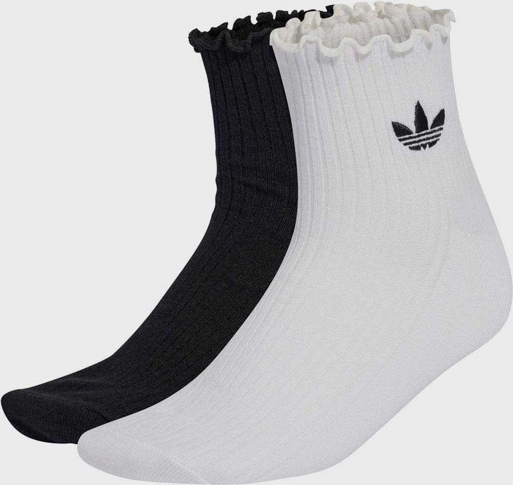 Kit 2 Pares de Meia Unissex adidas Originals Ruffle Cano Curto Branca