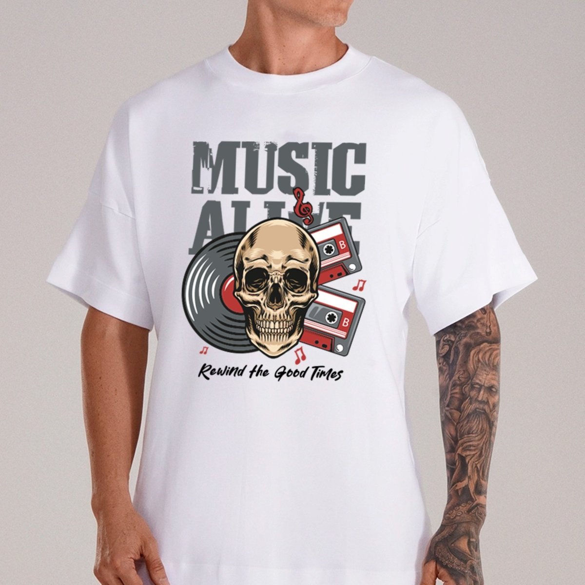 Imagem principal Camiseta Ousy Streetwear Music Alive Good Times Oversized Unissex branco ousy branco