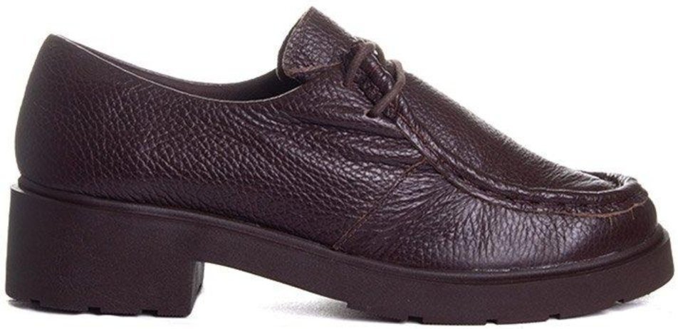 Sapato Oxford Feminino Pixolé Salto Médio Couro Cafe