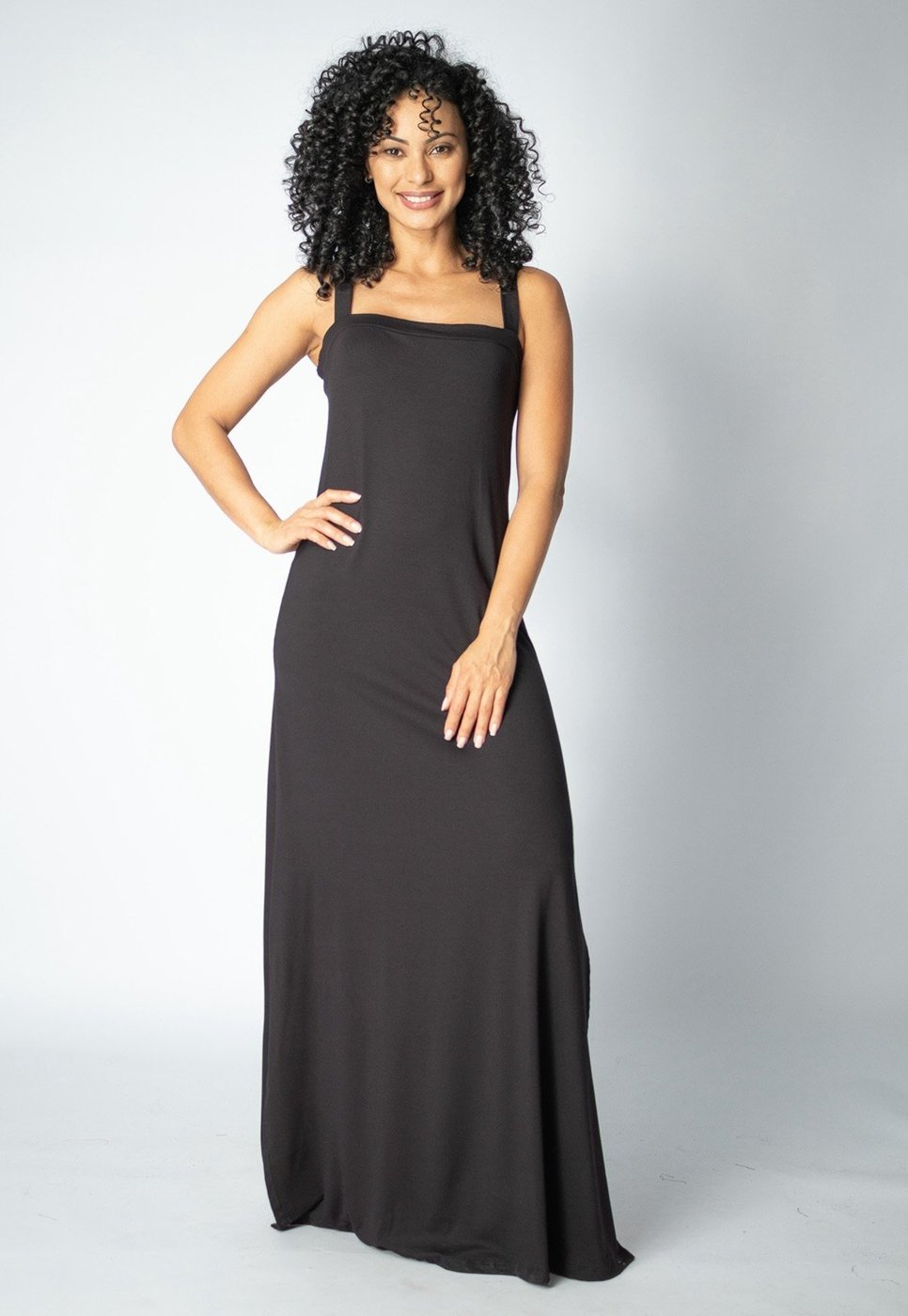 Vestido Longo Guaíra Malha Amazonia Vital Alça Grossa