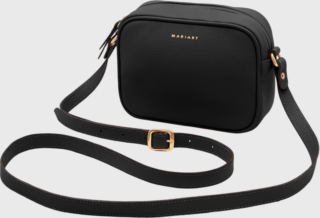 Bolsa Transversal Couro Mariart Mini Jeri Preta