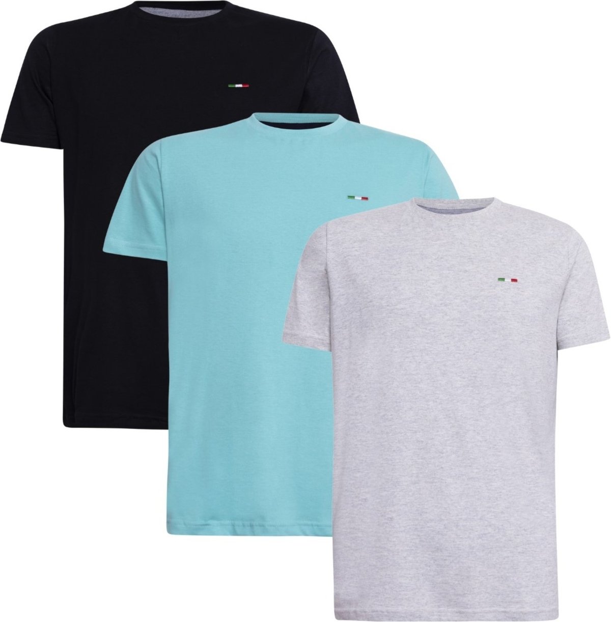 Imagem principal Kit 3 Peças Camisetas Básicas Masculina FMF em Algodão Premium no Estilo Tommy Bordado Itália multicolorido FMF multicolorido