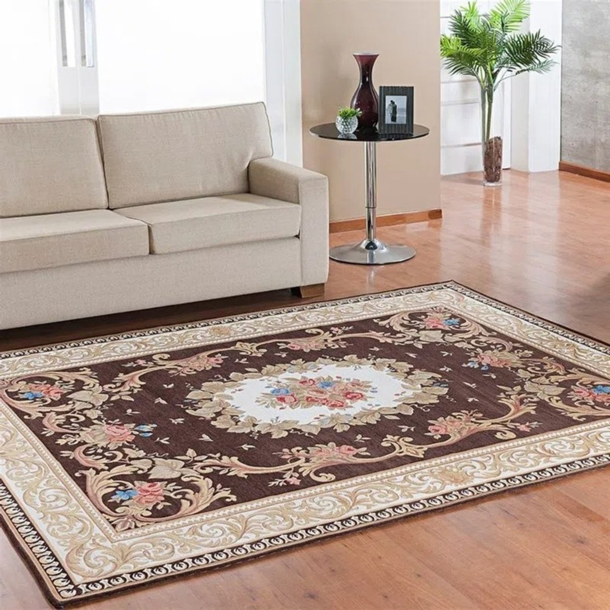 Tapete Sala Quarto 2,00x2,50 Antiderrapante Floral