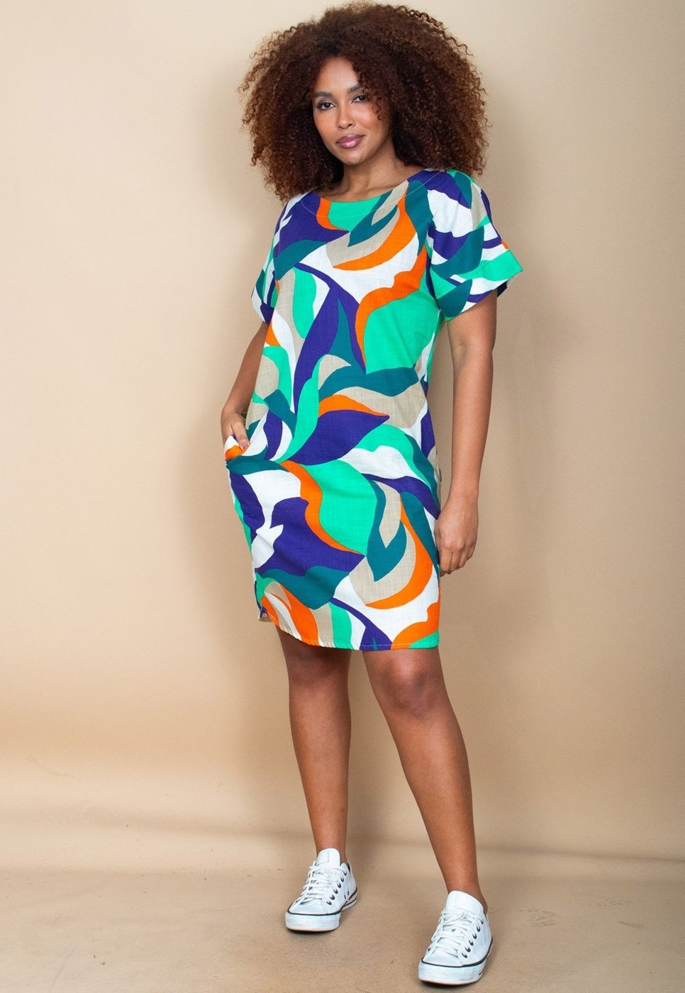 Vestido Curto Cabanafree Viscose com Bolso Estampa Brisa do Mar