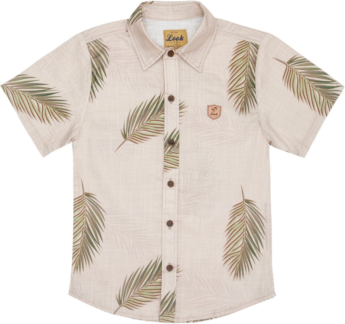 Infantil - Camisa Juvenil Look Jeans Folhagem